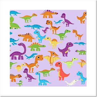 cute cartoonish dinosaurs pattern Posters and Art